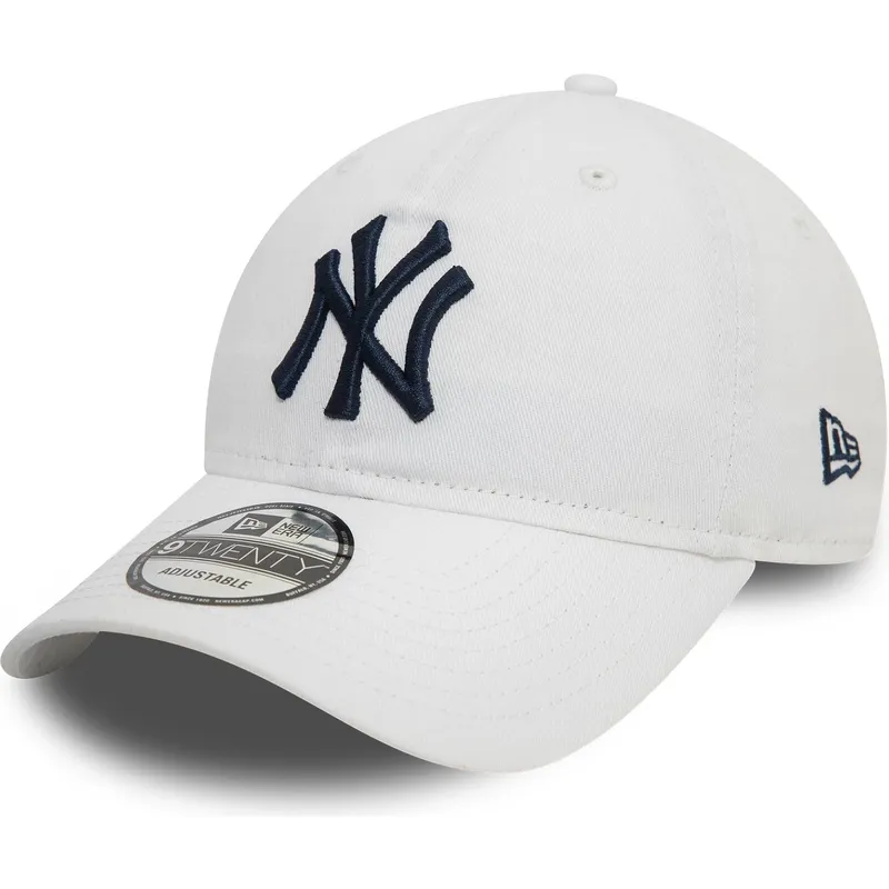 biala-regulowana-czapka-z-zakrzywionym-daszkiem-z-niebieskim-logo-9twenty-core-classic-new-york-yankees-mlb-new-era