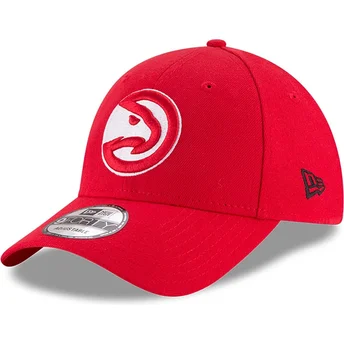 Czerwona zakrzywiona czapka regulowana 9FORTY The League Atlanta Hawks NBA od New Era