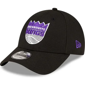 Czarna, zakrzywiona, regulowana czapka 9FORTY The League Sacramento Kings NBA od New Era