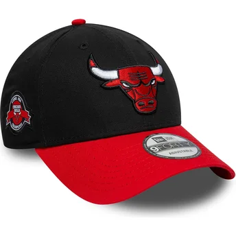 Czarna i czerwona zakrzywiona czapka z daszkiem regulowana 9FORTY Side Patch Chicago Bulls NBA od New Era