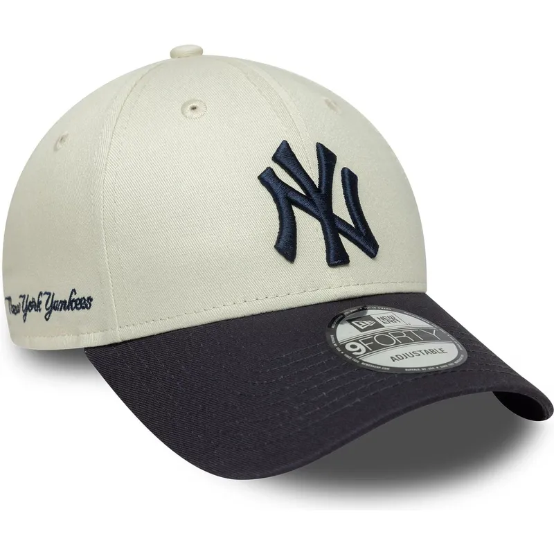 regulowana-czapka-z-zakrzywionym-daszkiem-bezowo-granatowa-9forty-side-script-new-york-yankees-mlb-new-era