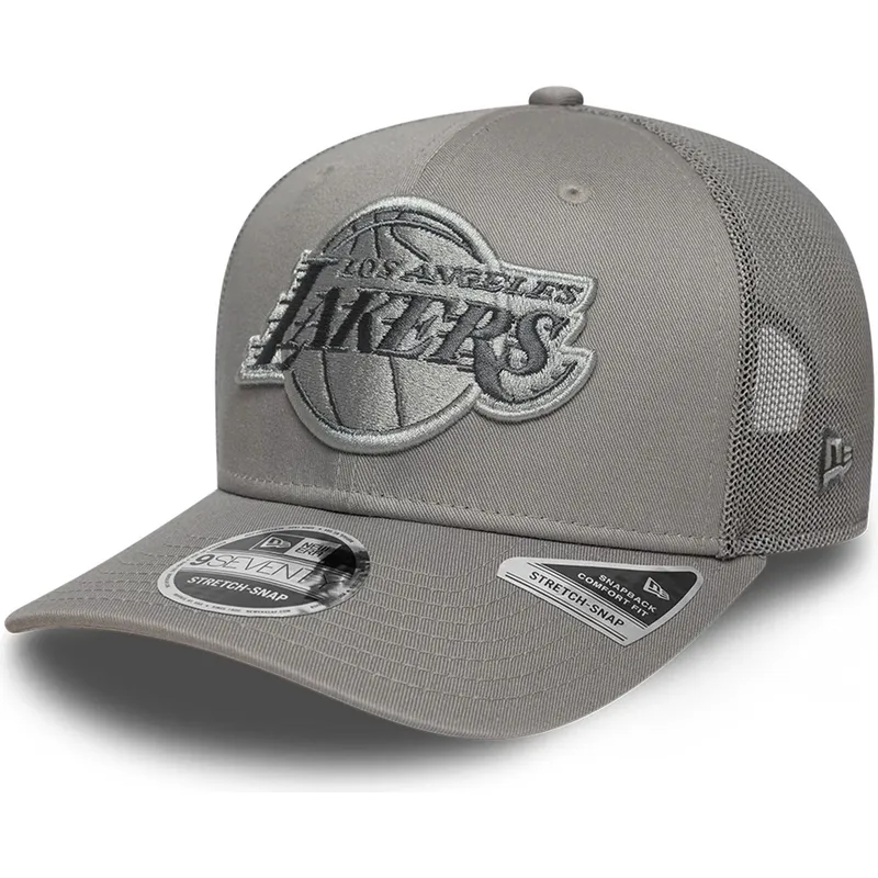 szara-czapka-trucker-z-szarym-logo-9seventy-stretch-snap-tonal-los-angeles-lakers-nba-new-era