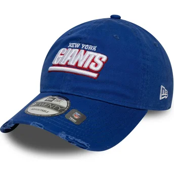 Regulowana niebieska czapka z zakrzywionym daszkiem 9TWENTY Washed Distress New York Giants NFL od New Era