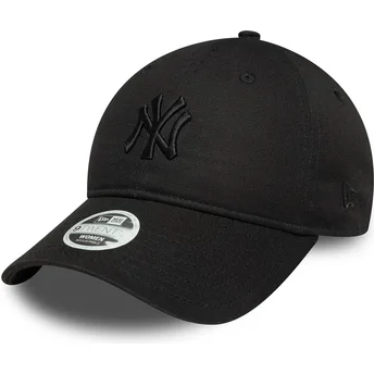 Czarna regulowana damska czapka z zakrzywionym daszkiem z czarnym logo 9TWENTY Bow Back New York Yankees MLB od New Era