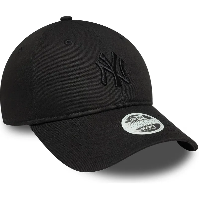 czarna-regulowana-czapka-z-zakrzywionym-daszkiem-dla-kobiet-z-czarnym-logo-9twenty-bow-back-new-york-yankees-mlb-new-era