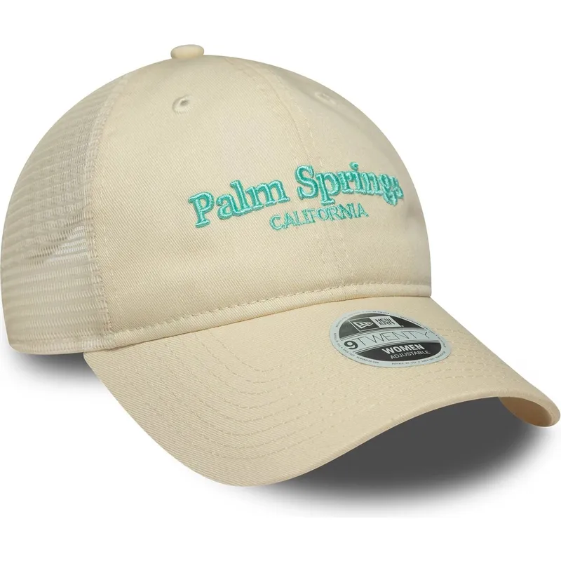 bezowa-regulowana-czapka-trucker-dla-kobiet-9twenty-city-z-palm-springs-miasta-i-plaze-new-era