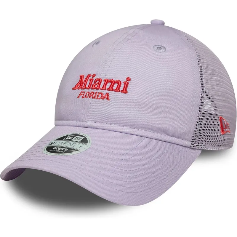 fioletowa-czapka-trucker-regulowana-dla-kobiet-9twenty-city-miami-miasta-i-plaze-od-new-era