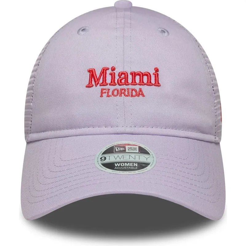 fioletowa-czapka-trucker-regulowana-dla-kobiet-9twenty-city-miami-miasta-i-plaze-od-new-era