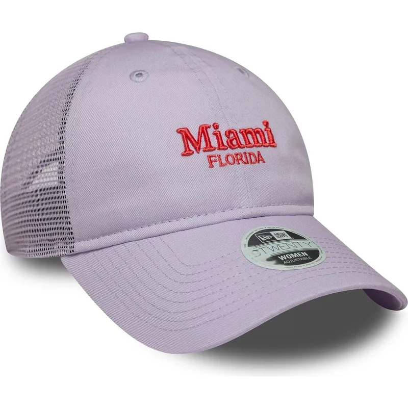 fioletowa-czapka-trucker-regulowana-dla-kobiet-9twenty-city-miami-miasta-i-plaze-od-new-era