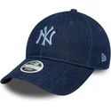 regulowana-granatowa-czapka-z-daszkiem-dla-kobiet-9twenty-denim-new-york-yankees-mlb-od-new-era
