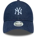 regulowana-granatowa-czapka-z-daszkiem-dla-kobiet-9twenty-denim-new-york-yankees-mlb-od-new-era