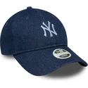 regulowana-granatowa-czapka-z-daszkiem-dla-kobiet-9twenty-denim-new-york-yankees-mlb-od-new-era