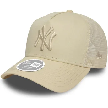 Beżowa czapka trucker damska A Frame League Essential New York Yankees MLB od New Era