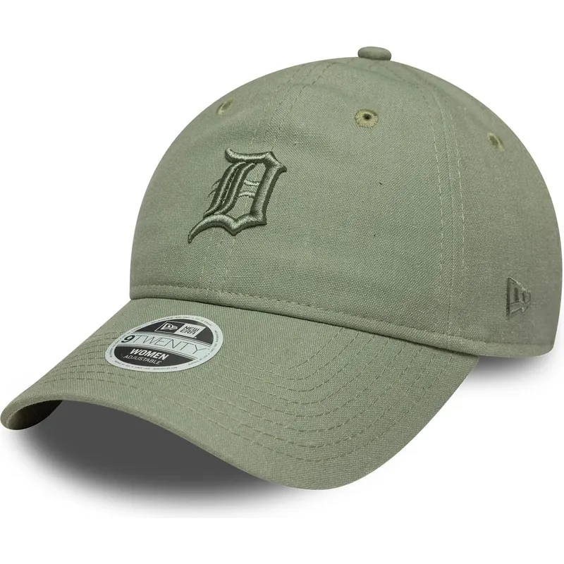 zielona-regulowana-czapka-z-daszkiem-dla-kobiet-z-zielonym-logo-9twenty-linen-detroit-tigers-mlb-od-new-era