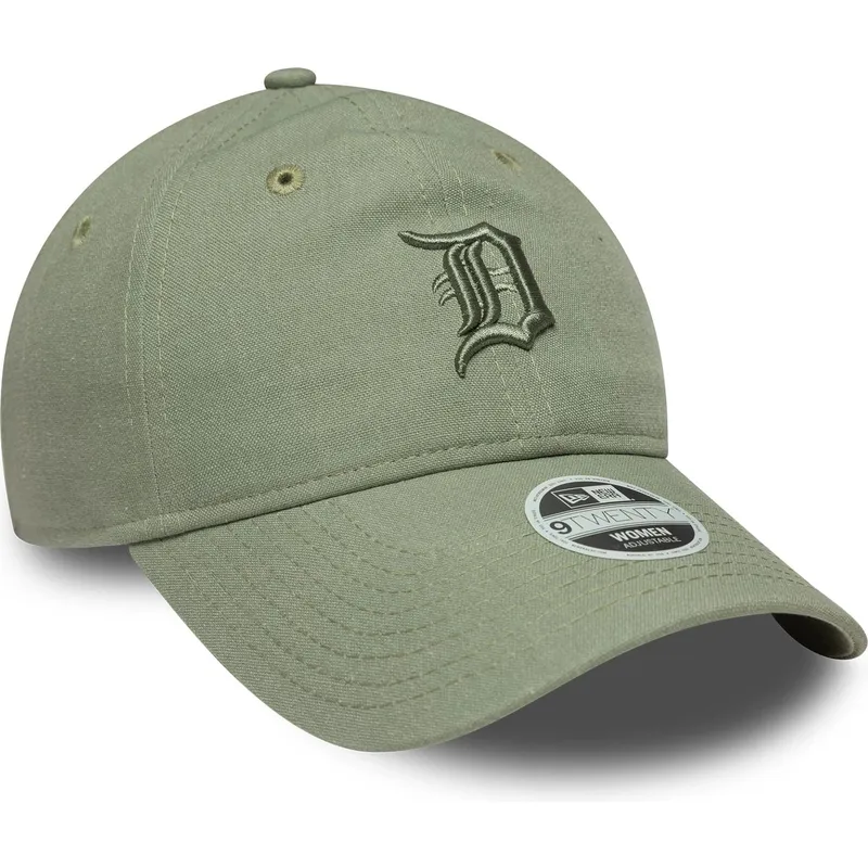 zielona-regulowana-czapka-z-daszkiem-dla-kobiet-z-zielonym-logo-9twenty-linen-detroit-tigers-mlb-od-new-era