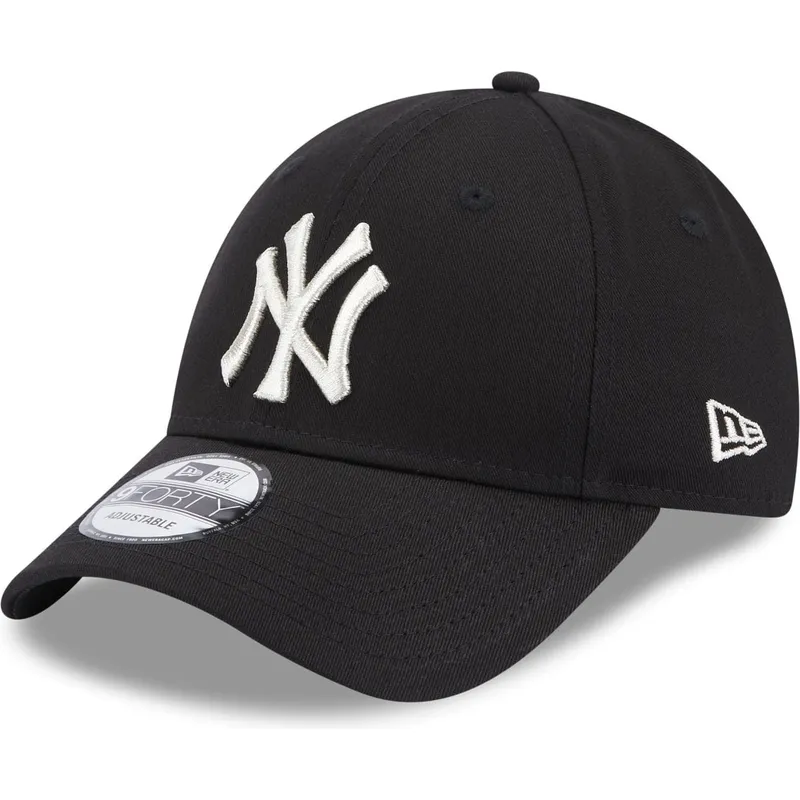 czarna-regulowana-czapka-z-zakrzywionym-daszkiem-dla-kobiet-9forty-metallic-logo-new-york-yankees-mlb-new-era