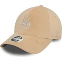bezowa-zakrzywiona-czapka-damska-9forty-velour-diamante-los-angeles-dodgers-mlb-od-new-era