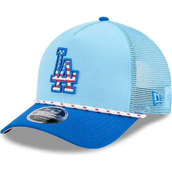 Niebieska czapka truckerka 9FORTY M-Crown A Frame 4th July Los Angeles Dodgers MLB od New Era