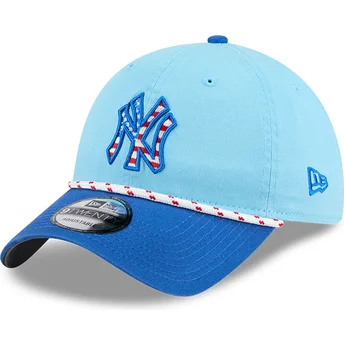 Regulowana niebieska czapka z zakrzywionym daszkiem 9TWENTY 4th July New York Yankees MLB od New Era