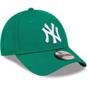 zielona-zakrzywiona-czapka-z-daszkiem-dla-kobiet-9forty-league-essential-new-york-yankees-mlb-od-new-era