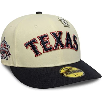 Czapka z wygiętym daszkiem beżowo-granatowa dopasowana 59FIFTY All Star Game Pin Texas Rangers MLB od New Era