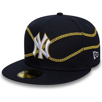Granatowa dopasowana czapka z daszkiem 59FIFTY Chain Wrap New York Yankees MLB New Era