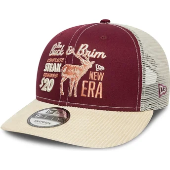 Czerwona i beżowa czapka z daszkiem snapback 9FIFTY Cord marki New Era