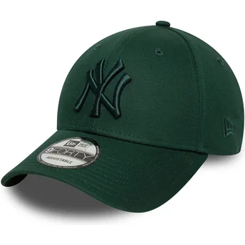 Zielona regulowana czapka z zakrzywionym daszkiem z zielonym logo 9FORTY League Essential New York Yankees MLB od New Era