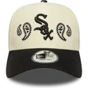 czapka-z-daszkiem-bezowo-czarna-snapback-a-frame-paisley-chicago-white-sox-mlb-new-era
