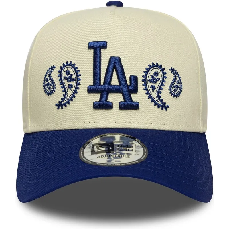 czapka-z-daszkiem-bezowo-niebieska-snapback-a-frame-paisley-los-angeles-dodgers-mlb-new-era