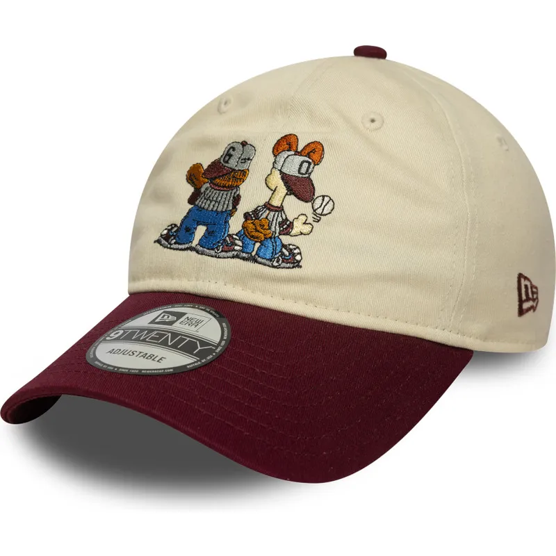 regulowana-czapka-z-zakrzywionym-daszkiem-bezowo-bordowa-9twenty-garfield-i-odie-new-era