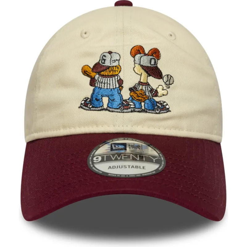regulowana-czapka-z-zakrzywionym-daszkiem-bezowo-bordowa-9twenty-garfield-i-odie-new-era