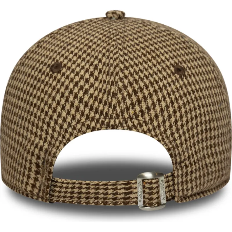 brazowa-regulowana-czapka-z-daszkiem-9twenty-houndstooth-los-angeles-dodgers-mlb-od-new-era