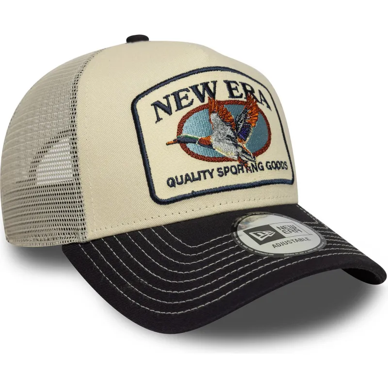 czapka-trucker-bezowa-i-granatowa-a-frame-animal-patch-z-kaczka-new-era