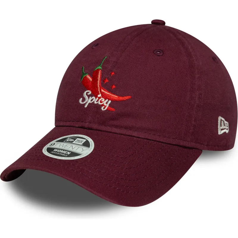 regulowana-bordowa-czapka-z-zakrzywionym-daszkiem-dla-kobiet-9twenty-phrase-spicy-new-era