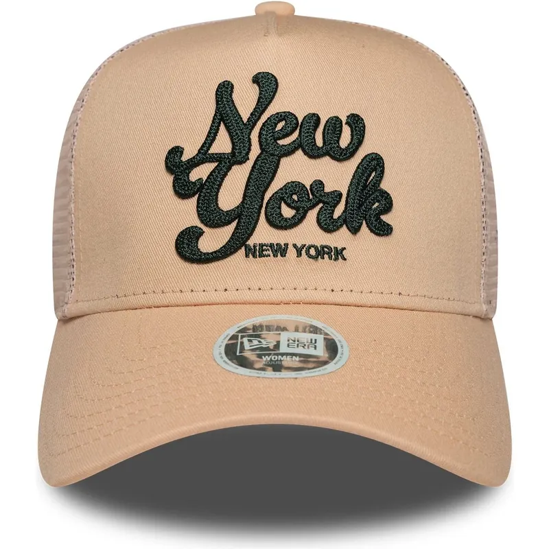 rozowa-czapka-trucker-damska-a-frame-city-new-york-new-era