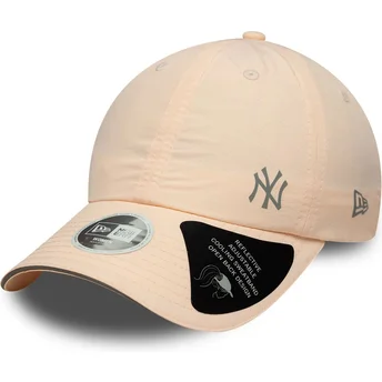 Różowa, regulowana czapka z zakrzywionym daszkiem dla kobiet Open Back Flawless New York Yankees MLB od New Era