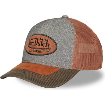 Czapka trucker szara i brązowa SHIELD01 Von Dutch