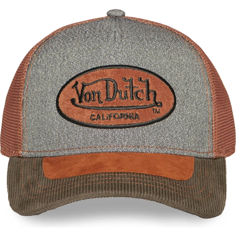 czapka-trucker-szara-i-brazowa-shield01-von-dutch