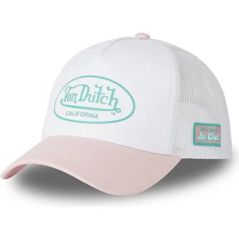 Czapka trucker biała i różowa 3D PI Von Dutch