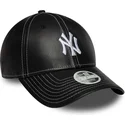 czarna-regulowana-czapka-z-daszkiem-dla-kobiet-9forty-topstitch-pu-new-york-yankees-mlb-new-era