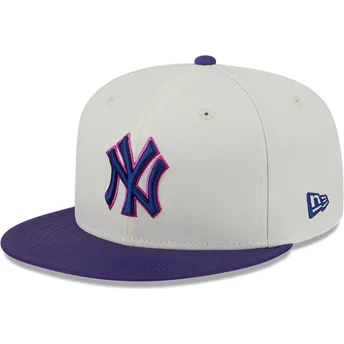 Płaska czapka beżowo-fioletowa dopasowana 59FIFTY CLR DVLP New York Yankees MLB New Era