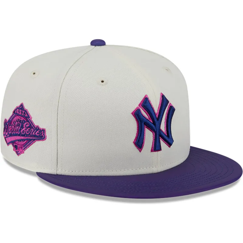 plaska-czapka-bezowo-fioletowa-dopasowana-59fifty-clr-dvlp-new-york-yankees-mlb-new-era