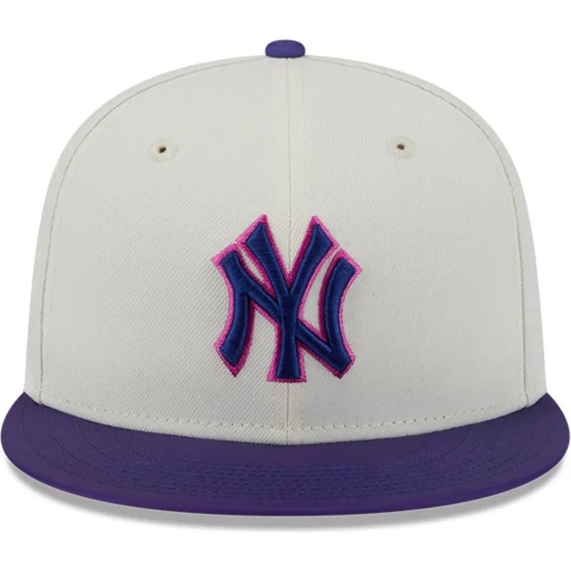 plaska-czapka-bezowo-fioletowa-dopasowana-59fifty-clr-dvlp-new-york-yankees-mlb-new-era