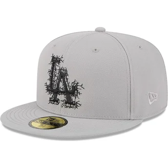 Szara dopasowana czapka z daszkiem 59FIFTY Cracked Los Angeles Dodgers MLB od New Era
