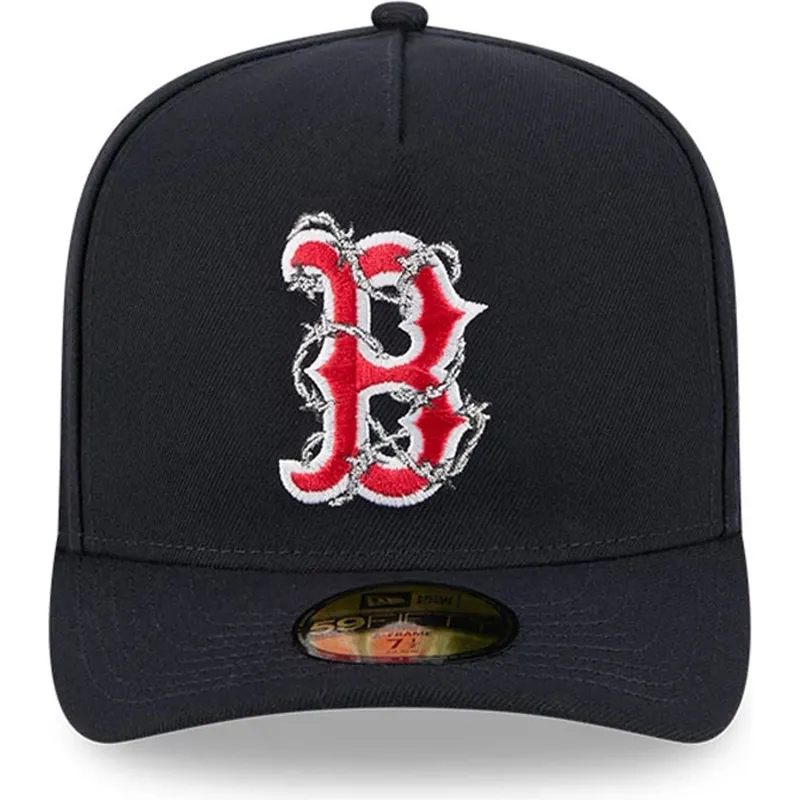granatowa-zakrzywiona-czapka-dopasowana-59fifty-a-frame-wired-boston-red-sox-mlb-new-era
