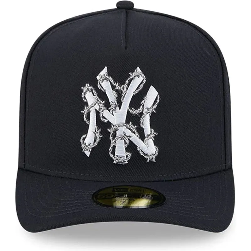 granatowa-zakrzywiona-czapka-dopasowana-59fifty-a-frame-wired-new-york-yankees-mlb-new-era