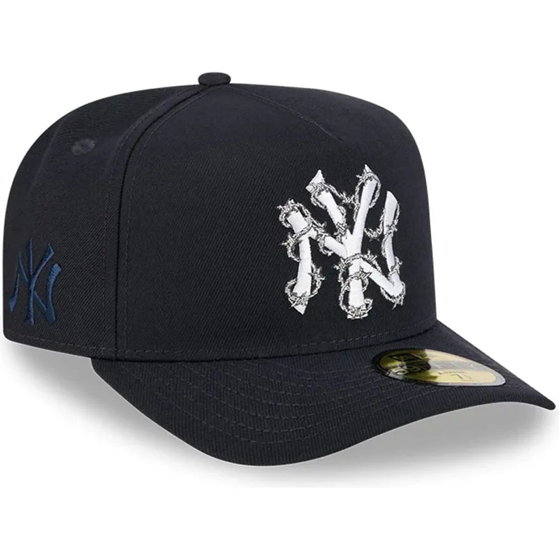 granatowa-zakrzywiona-czapka-dopasowana-59fifty-a-frame-wired-new-york-yankees-mlb-new-era