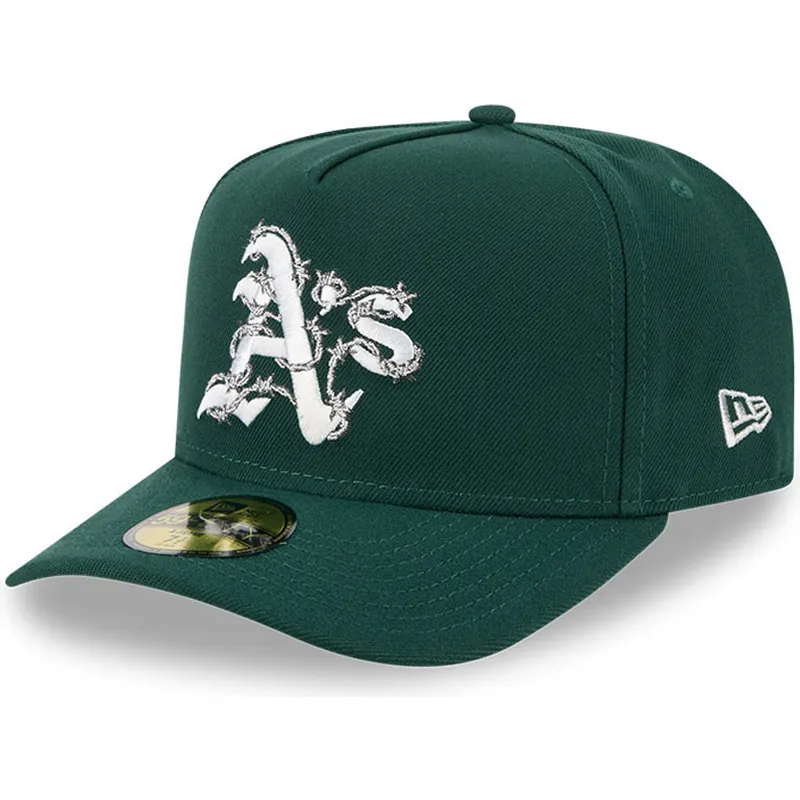 zielona-dopasowana-czapka-z-zakrzywionym-daszkiem-59fifty-a-frame-wired-oakland-athletics-mlb-new-era