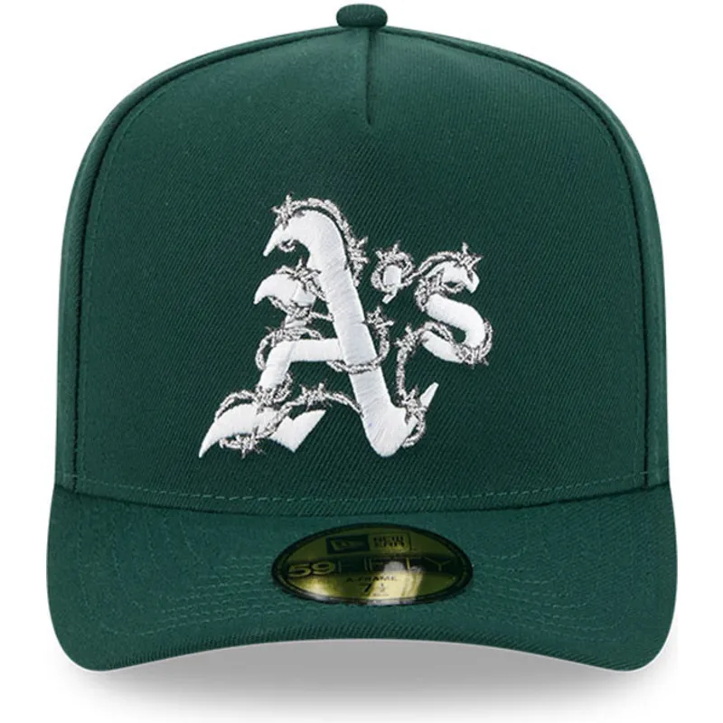 zielona-zakrzywiona-czapka-dopasowana-59fifty-a-frame-wired-oakland-athletics-mlb-od-new-era